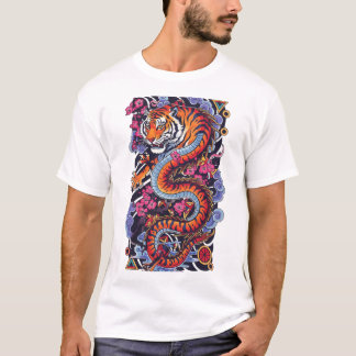 Japanese Tiger Dragon Chimera Aesthetic T-Shirt