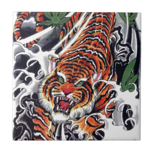 Japanese Tiger & Maple Design Tile