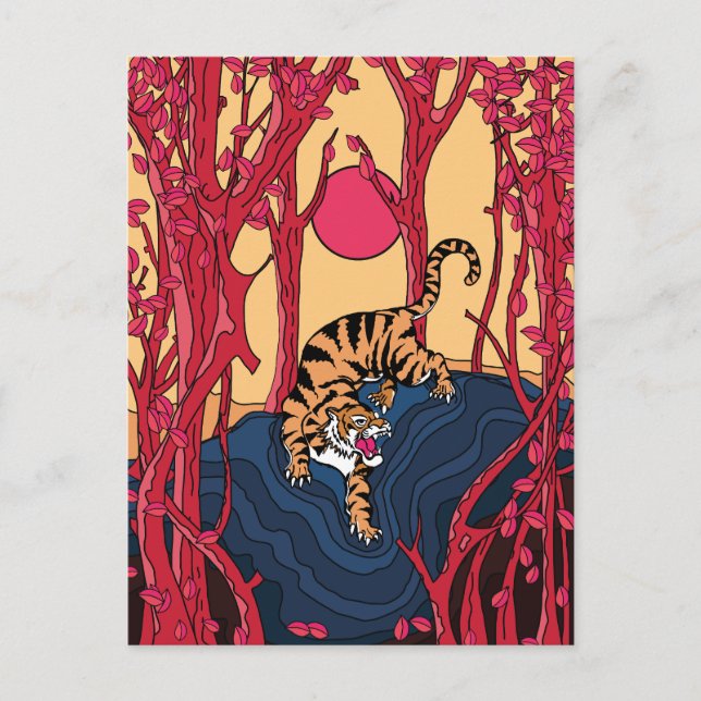 Japanese Tiger Postcard (Front)