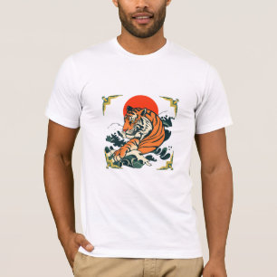 Japanese Tiger T-Shirt Ukiyo-e Samurai Art