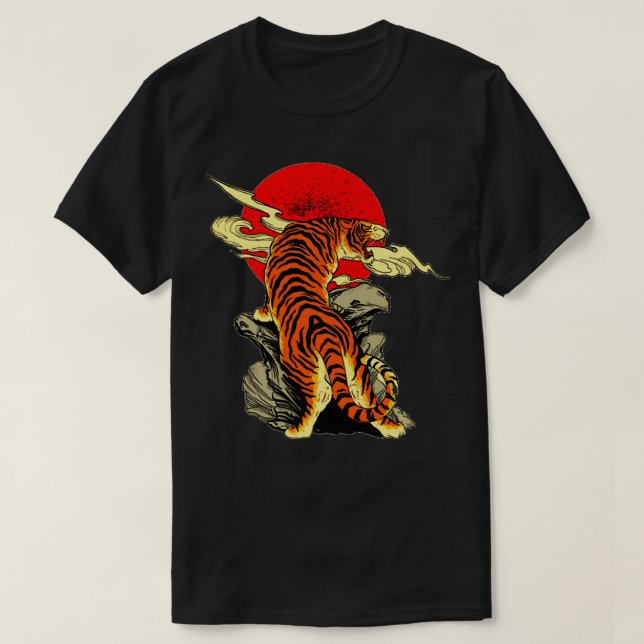 Japanese Tiger Tattoo Art Premium  T-Shirt (Design Front)