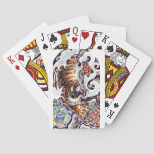 Japanese Tiger Tattoo Playing Cards