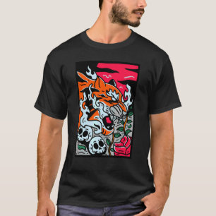 Japanese Tiger Traditional Asian Cherry Blossom Ar T-Shirt