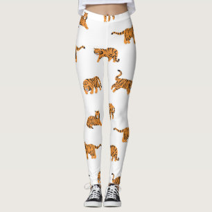 Japanese Tiger: Vintage Doodle Seamless Leggings