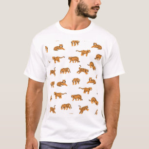 Japanese Tiger: Vintage Doodle Seamless T-Shirt