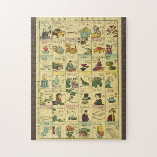 Japanese to english pictorial flashcard poster jigsaw puzzle
