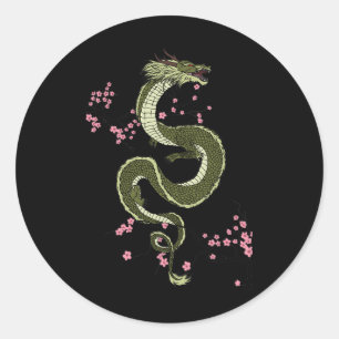 Japanese Tokyo Dragon Asian retro 80’s style 3 Classic Round Sticker