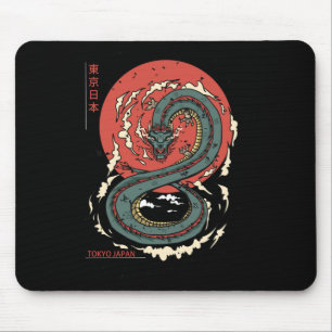 Japanese Tokyo Dragon Asian Vintage Tattoo Neon Re Mouse Mat