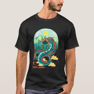Japanese Tokyo Dragon Japan Retro Cherry Blossom F T-Shirt
