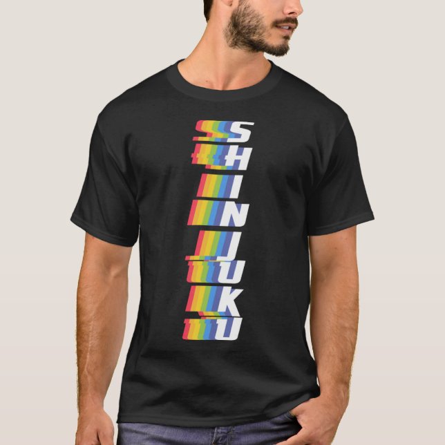 Japanese Tokyo Shinjuku City Gay Pride Rainbow Col T-Shirt (Front)