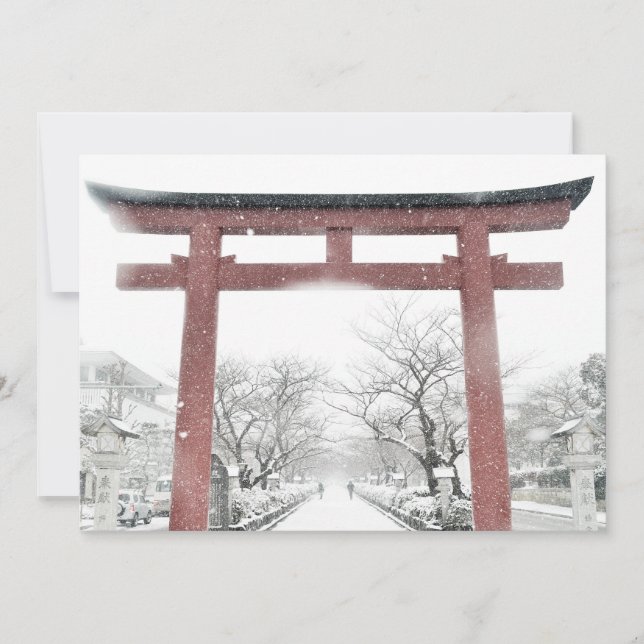 Japanese Torii Gate in the Winter Invitation (Front)