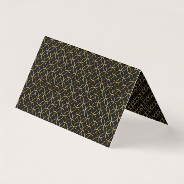 Japanese Traditional Design1 -SHIPPO- Black&Gold Business Card (Front)