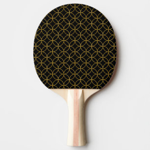 Japanese Traditional Design1 -SHIPPO- Black&Gold Ping Pong Paddle