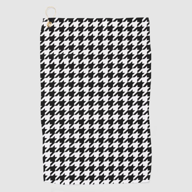 Japanese Traditional Design3 -CHIDORI- Black&White Golf Towel (Front)