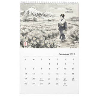 Japanese Traditional Flowers Wall Calendar 2027
