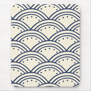 Japanese Traditional Hill Half Circles Mouse Mat
