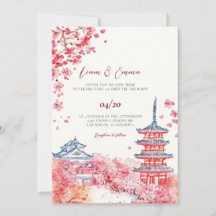 Japanese Traditional Landscape Wedding Invitation