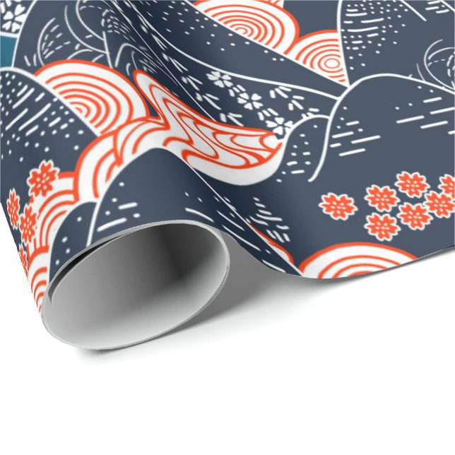 Japanese Traditional Mountain Painting Kimono Art Wrapping Paper (Roll Corner)
