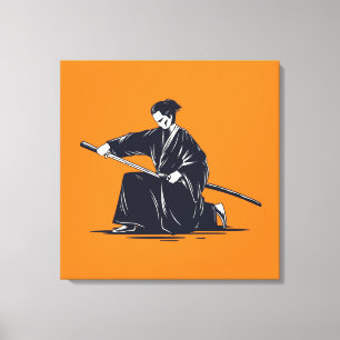 Japanese traditional Samurai painting Canvas Print