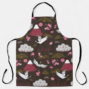 Japanese traditional seamless doodle pattern with apron