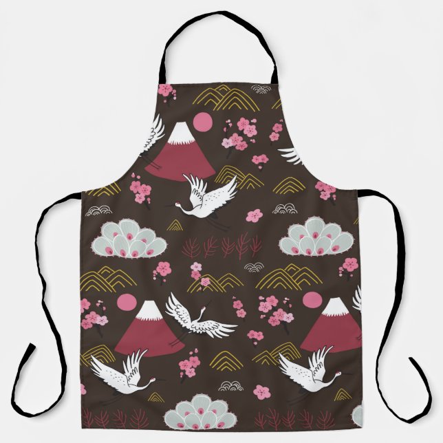 Japanese traditional seamless doodle pattern with  apron (Front)