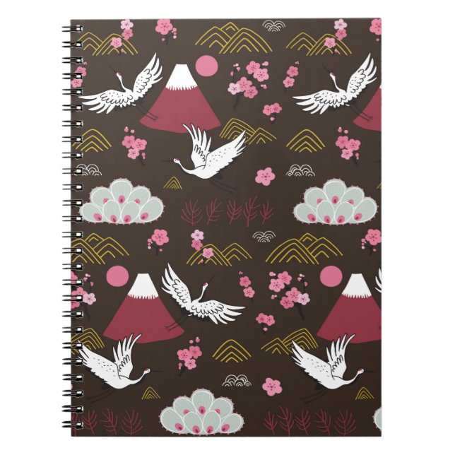 Japanese traditional seamless doodle pattern with  notebook (Front)