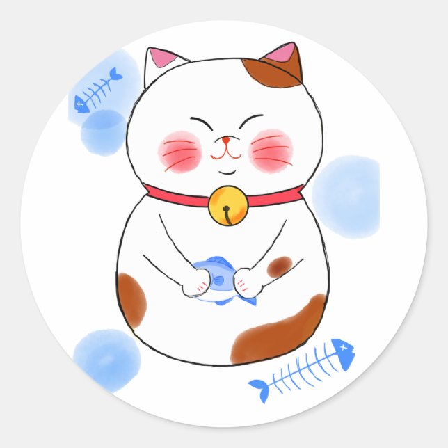 Japanese　Traditional　Vintage Classic Round Sticker (Front)