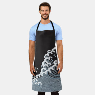 Japanese Traditional Wave Pattern Apron