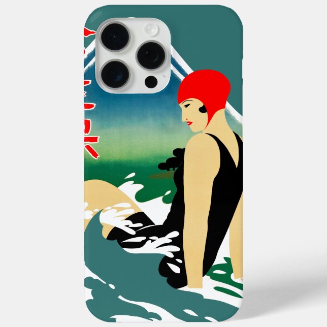 Japanese Travel Tourism Poster 1930s Art Deco Girl Case-Mate iPhone Case (Back)