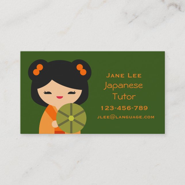 Japanese Tutor Japanese teacher Business Card (Front)