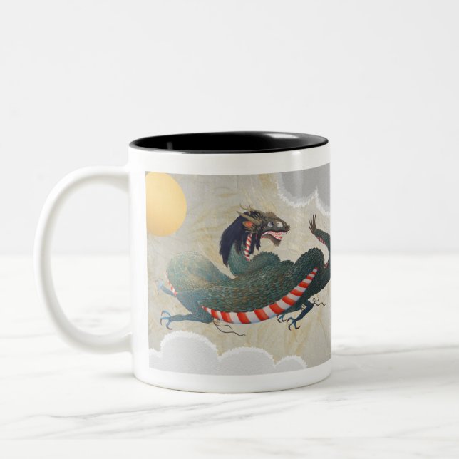Japanese Twin Dragons 11oz Two-Tone Coffee Mug (Left)