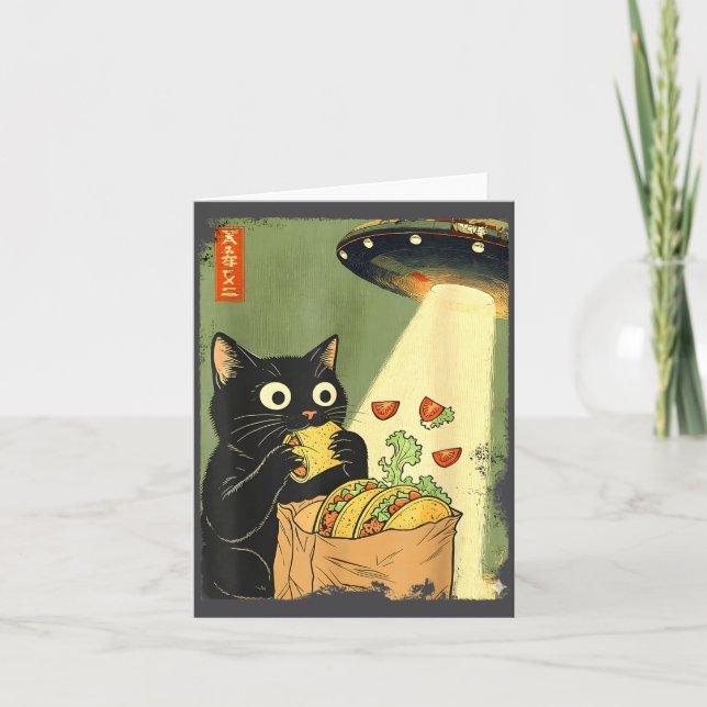 Japanese UFO Tacos Anime Cat Magic Card (Front)