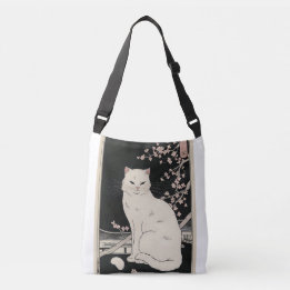 Japanese ukiyo e cat art crossbody bag