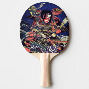 Japanese Ukiyo-e Legendary Warrior Samurai Ping P Pong Paddle