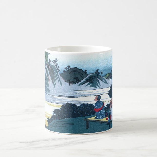 Japanese Ukiyo-e of the Fudesute Mountain Coffee Mug (Center)