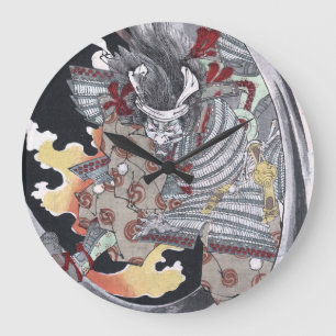 Japanese Ukiyo-e Yokai Ghost by Yoshitoshi Large Clock