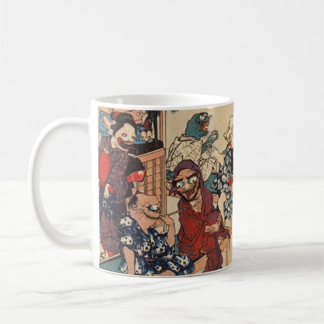 Japanese Ukiyoe Art (Kuniyoshi Utagawa) Coffee Mug (Left)