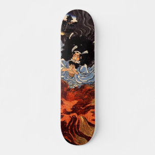 Japanese ukiyoe art skateboard