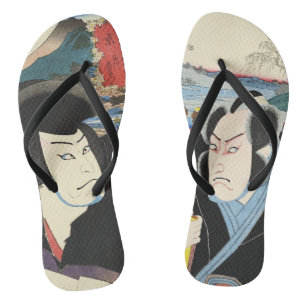 Japanese Ukiyoe Painting Flip Flops