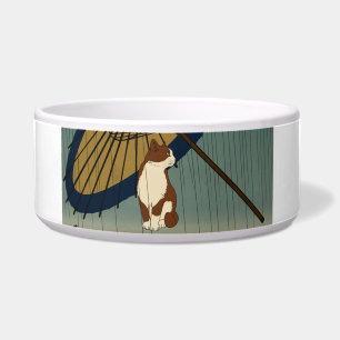 Japanese Ukiyoe Rainy Cat