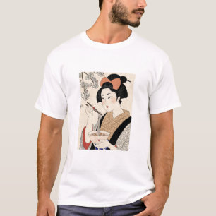 Japanese Ukiyoe Style Kimono Modern Girl T-Shirt