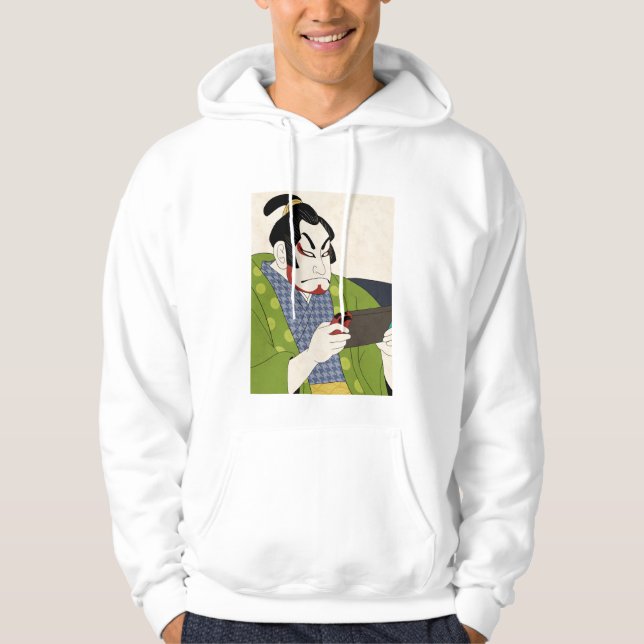 Japanese Ukiyoe Style Modern Gaming Kabuki Actor  Hoodie (Front)