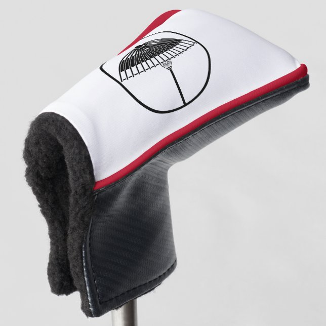 Japanese umbrella in a threadlike ring golf head cover (3/4 Front)