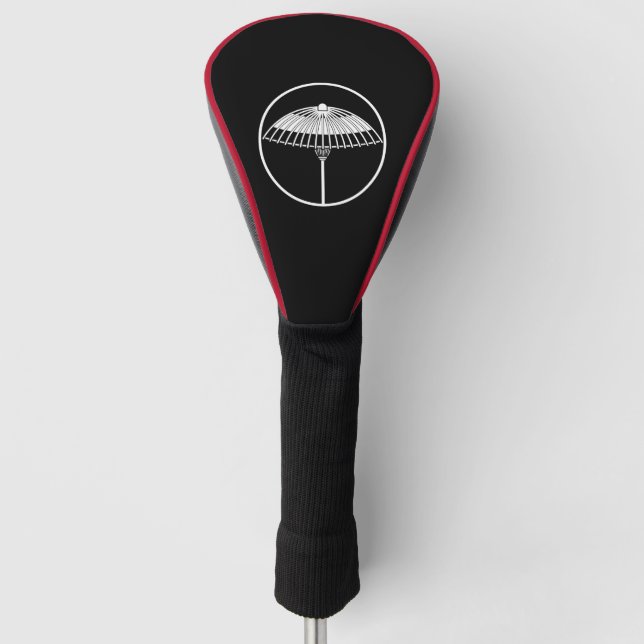 Japanese umbrella in a threadlike ring golf head cover (Front)