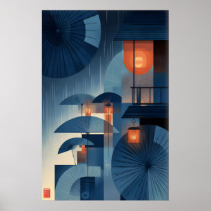 Japanese Umbrella Wall Art Layered Rain and