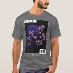 Japanese Vaporwave Cherry Blossom Sakura Flower Re T-Shirt