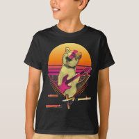 Japanese Vaporwave Electric Guitar playing Cat Meo