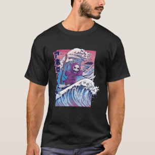 Japanese Vaporwave Grim Reaper Vintage Surf Board T-Shirt