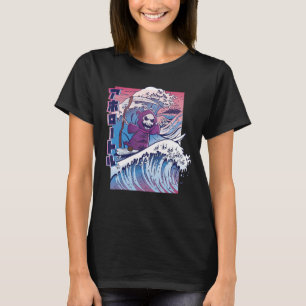 Japanese Vaporwave Grim Reaper Vintage Surf Board T-Shirt