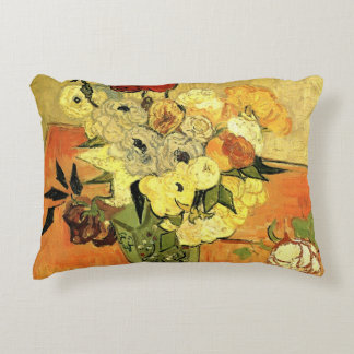 Japanese Vase, Roses, Anemones by Vincent van Gogh Decorative Cushion